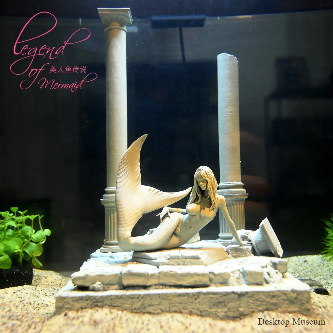 Deep Sea Mermaid Aquarium Decor Epoxy Resin Handmade Hand-Painted Fish Tank Ornament Fantasy Underwater