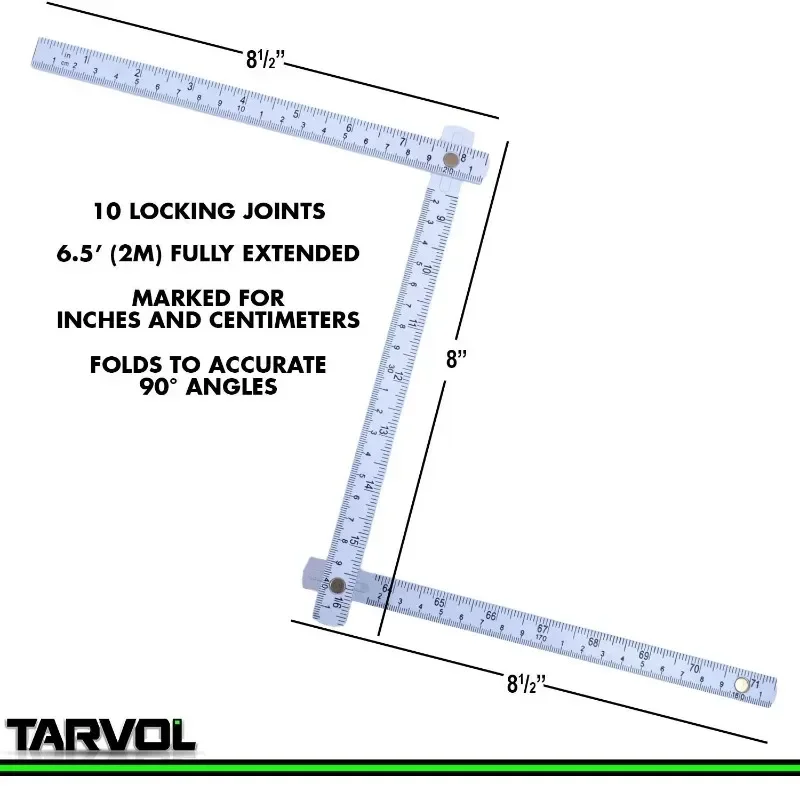 1M 2M strumento di misurazione Slide Ten-Parts Fold Up righelli pieghevole Versatile all\'interno lettura righello da carpentiere misuratore educativo