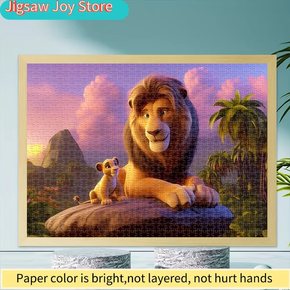 Puzzle in legno del Re Leone Disney |   Scenari Vividi di Simba e Mufasa in Legno Grezzo, Divertimento in Famiglia, Decorazioni da Scrivania, Regali di Pasqua e Compleanno