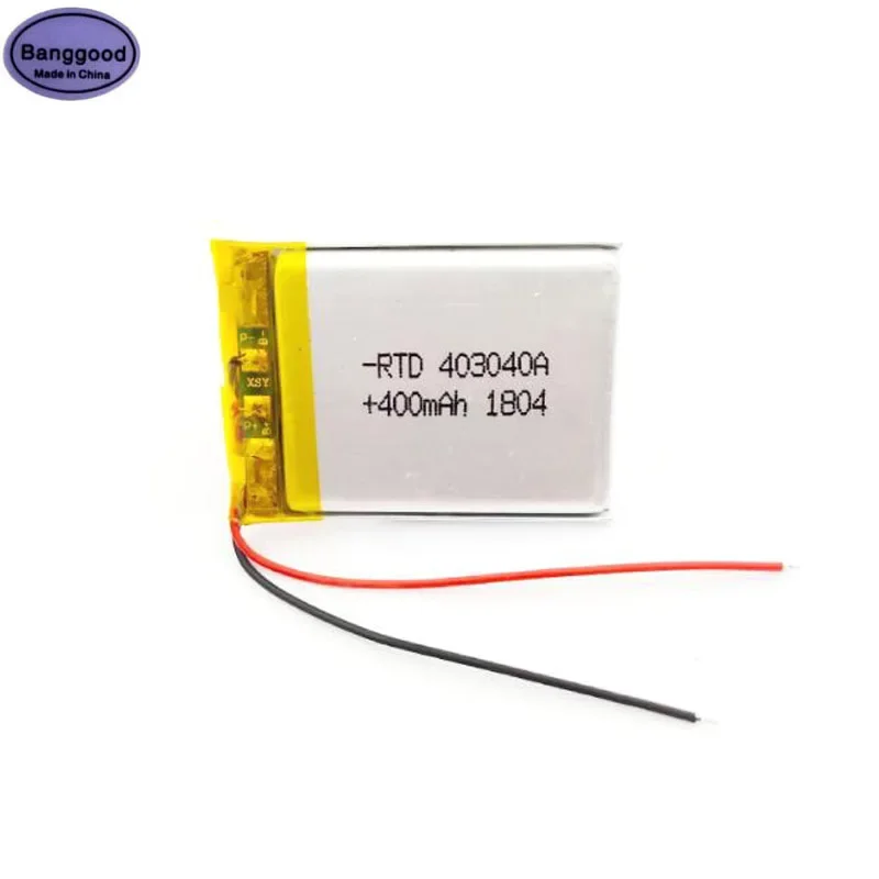 5pcs/Lot New 3.7V 400mAh 403040 043040 Lipo Polymer Lithium Rechargeable Li-ion Battery Cells For Mp3 Mp4 PAD DVD DIY E-book