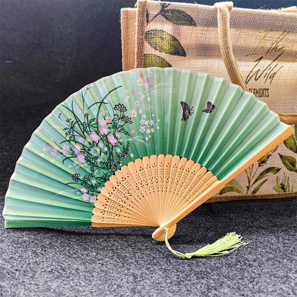 Faltender Handfächer für Hochzeiten, traditionelle chinesische japanische koreanische Kunst, Handwerk, Geschenk, Bambus, Raumtanz-Requisiten, Holzfächer, Heimdekorationen