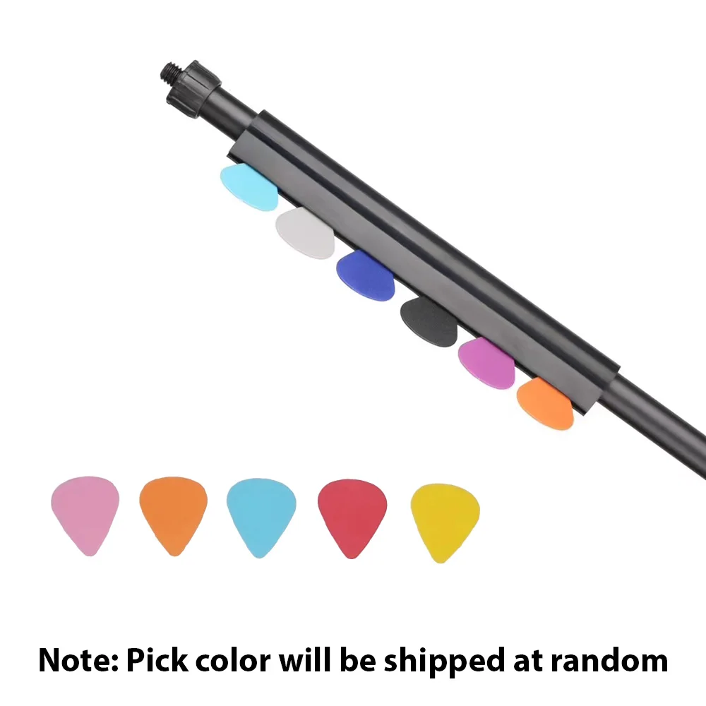 حامل تخزين اختيار الجيتار مع 5 اختيارات من المطاط مشبك مشبك لميكروفون النتيجة حامل قطر 16-19 أنابيب