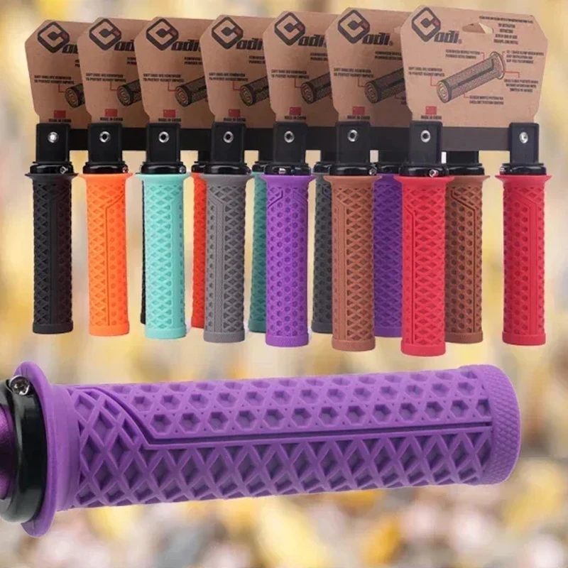 

ODI VS-21MTB Silicone Anti-Slip Shock-Absorber Bicycle Grips with Automatic Lock Handlebar Cover MTB Cycling Grips Accessory