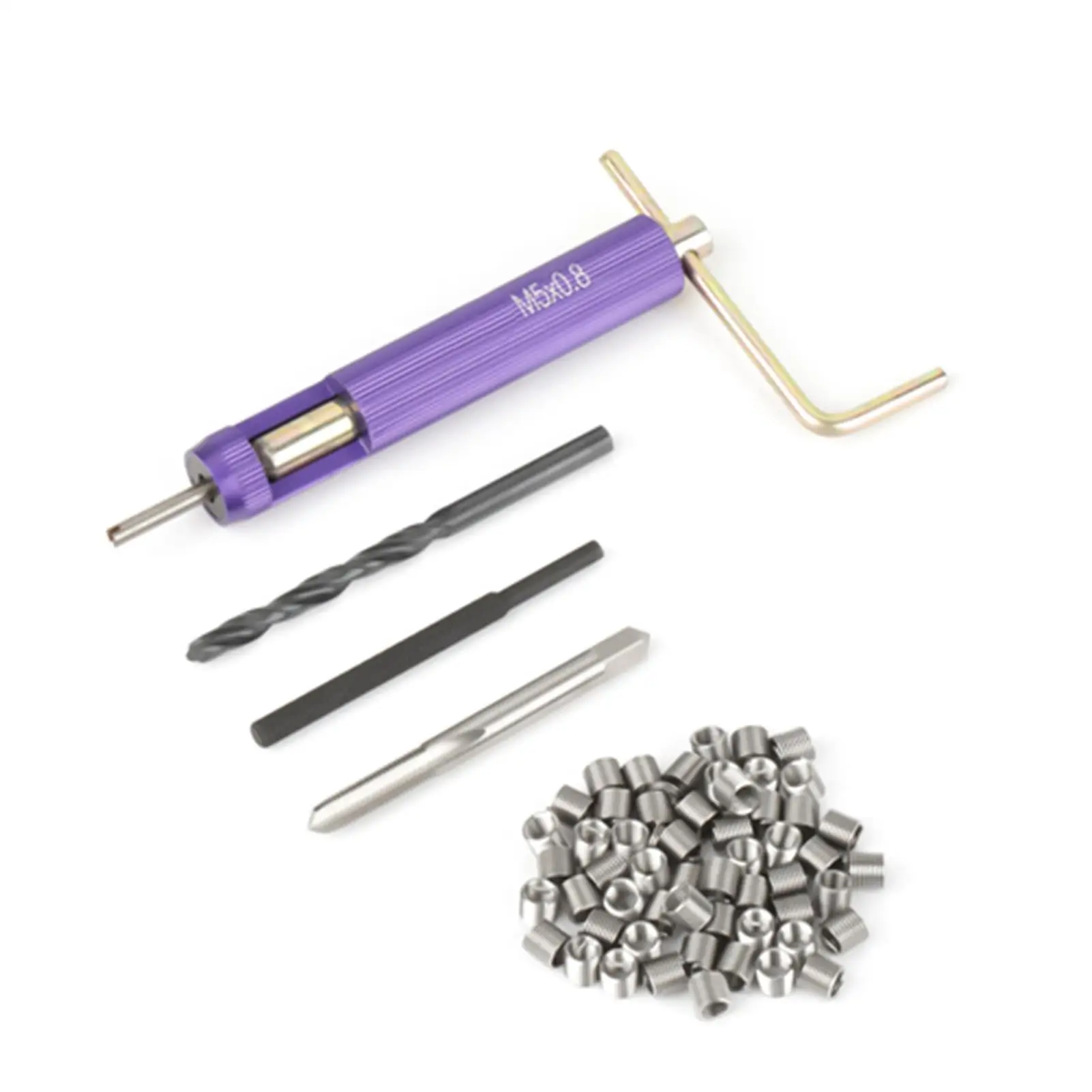 50Pcs M8 Thread Repair Insert Kit - Stainless Steel Coiled Wire, Drill Tap for Car & Home Repairs