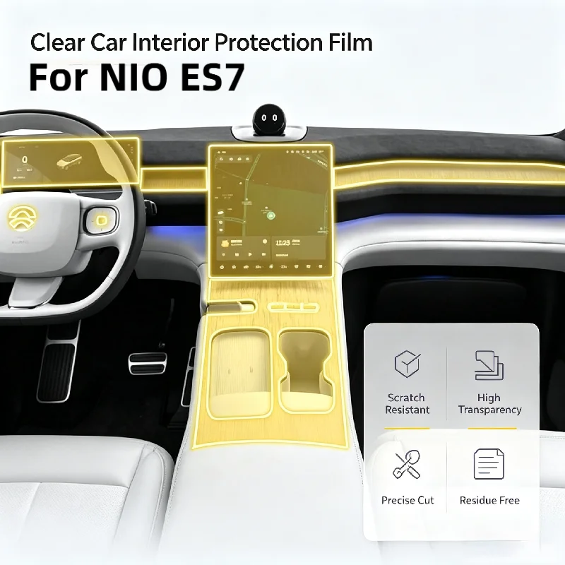 For 21-25 NIO ES7 car sticker interior film gear shift center console screen dashboard transparent anti-scratch protective film