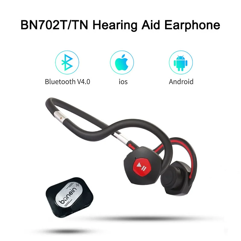 

BN702T/TN Hearing Aid Earphone Wireless Bone Conduction Headphone sound amplifier sport Bluetooth TV earphone built-in battery