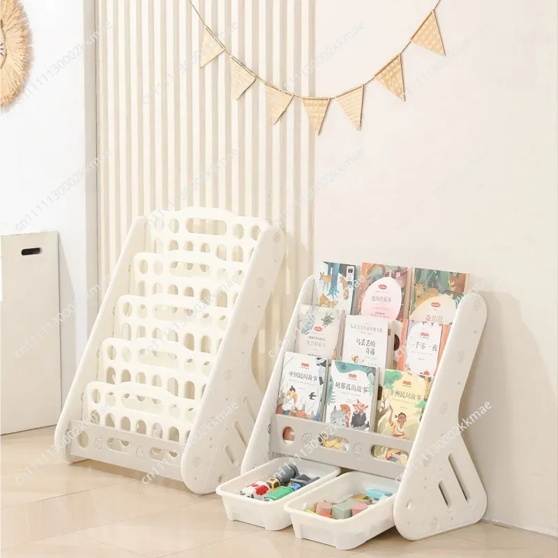 Children's Bookshelf Storage Rack 2-In-1 Toy Storage Cabinet Baby Home Picture Books Rack Floor Standing Books Rack New Arrival