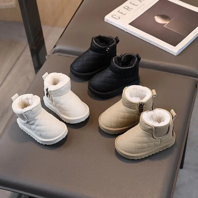 

Детские зимние сапоги, новая зимняя детская хлопковая обувь, прогулочная обувь для малышей, обувь на флисовой подкладке, детские ботинки, зимняя обувь для мальчиков, теплая