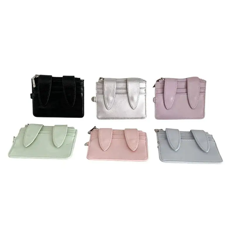 Niedlicher Hasen-Kartenhalter aus PU-Leder, Kawaii-Design mit Hasenohren, mehrere Kartenfächer, tragbare Aufbewahrungstasche für den täglichen Gebrauch, Reisen und Einkaufen. – Detail 6