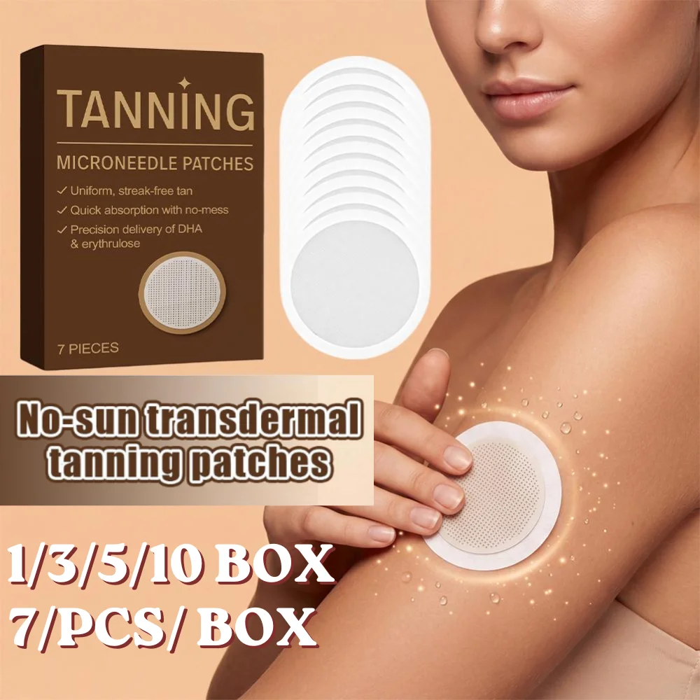 Sun Free Glow Patches Natural Tanning Patches 7pcs/box  Summer Sun Aid Stickers Tanning Sun-Free Glow Micro-Needle Patch