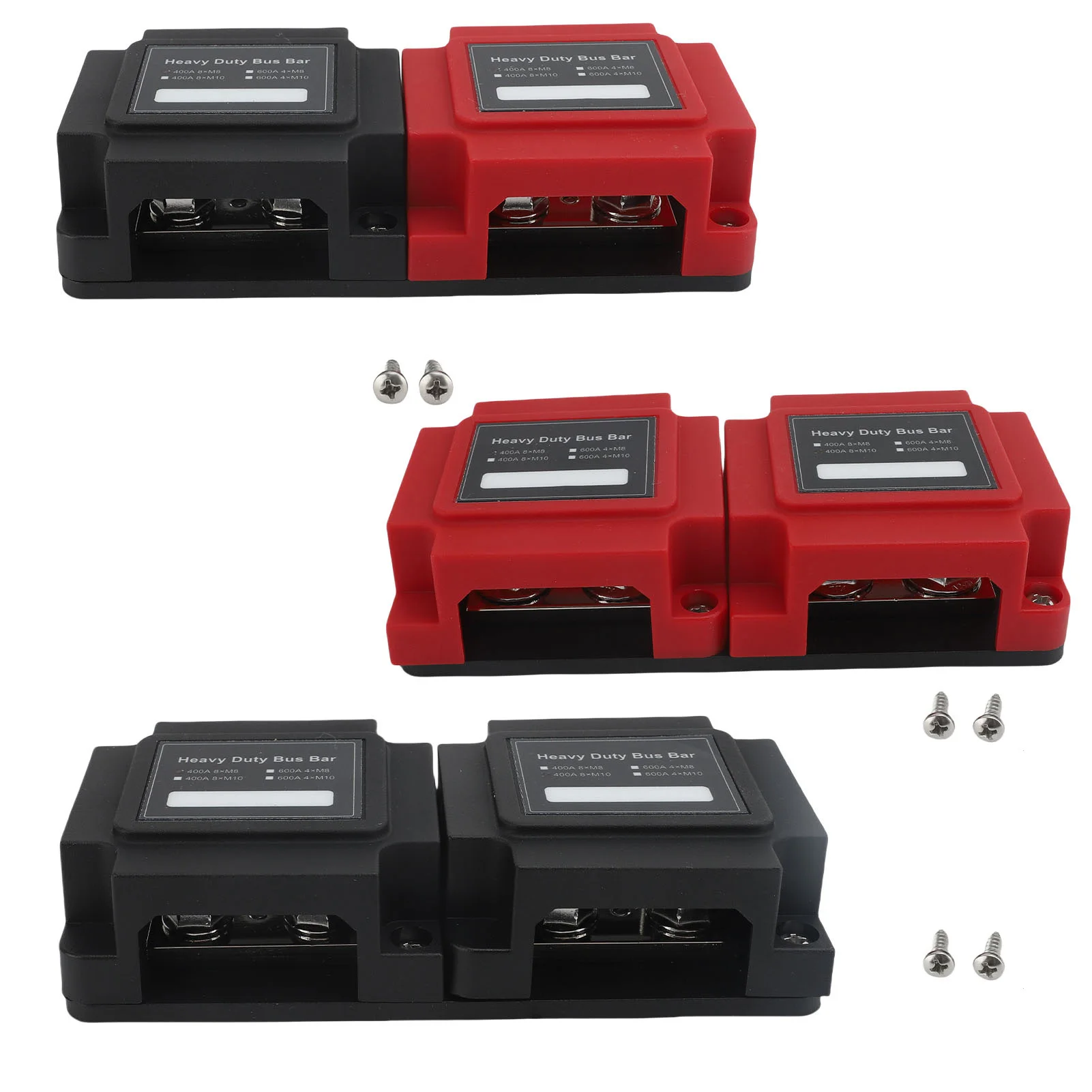 AOA1533DC48V 400A Marine Heavy Duty Power Distribution Block Module Design Bus Bar Box M8 5/16in Studs With Cover for Car RV Boa