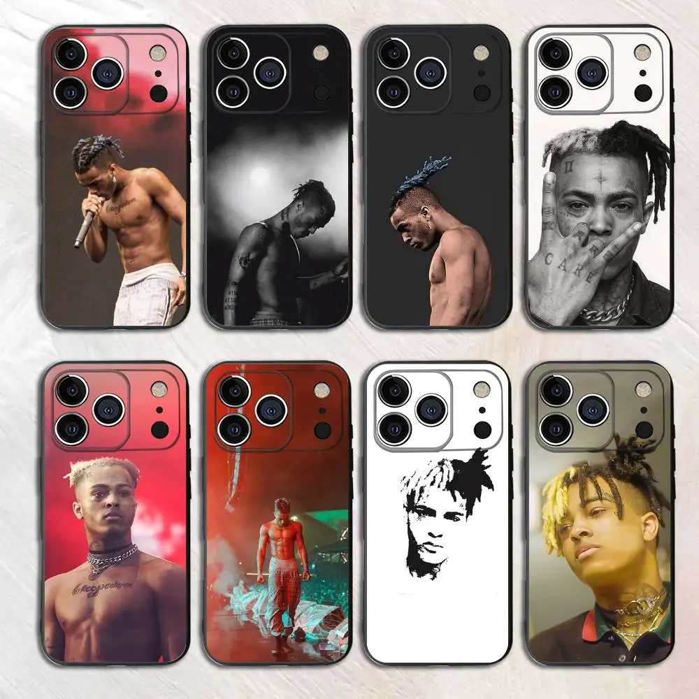 

Rapper X-Xxxtentacion Black Matte Phone Case For iPhone 17,16,15,14,13,12,13,12,11 Pro Max Plus mini XS Silicone Soft Back Cover