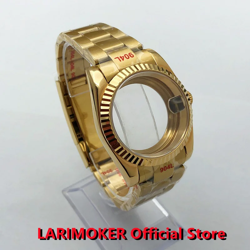 Браслет из сапфирового стекла LARIMOKER Gold 36 мм/39 мм подходит для NH34 NH35 ETA2824/2836/PT5000/Miyota8215/DG2813 3804