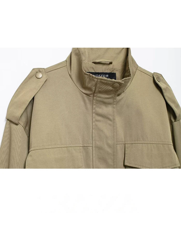 HH Set da 2 pezzi da donna Bottoni tascabili alla moda Decorano giacca a maniche lunghe Cappotto + Pantaloni larghi casual a gamba larga con cerniera a vita alta