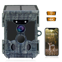 LUOSI Solar Trail Camera 4K 30fps - WiFi Bluetooth 46MP Hunting Game Camera - 120° Detection Angle Motion Sensor Night Vision