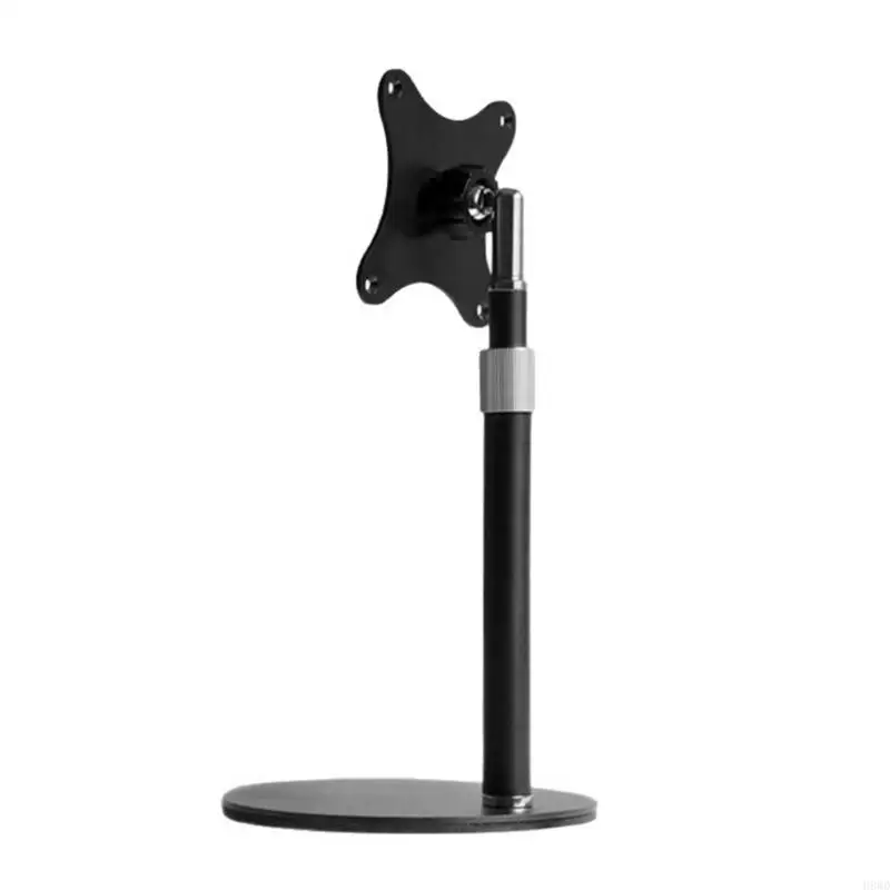 Small Monitor Stand with Round Metal Base, VESA 75 x 75 mm Desktop Display Holder for 7 to 18.5 In Screens and Home Office H8WD