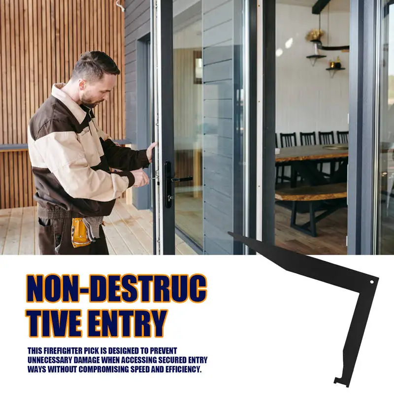 Bar Strumento per il pompiere Accesso alle porte facilmente il fuoco Pick Strumento per la leva dello strumento per la leva Nero
