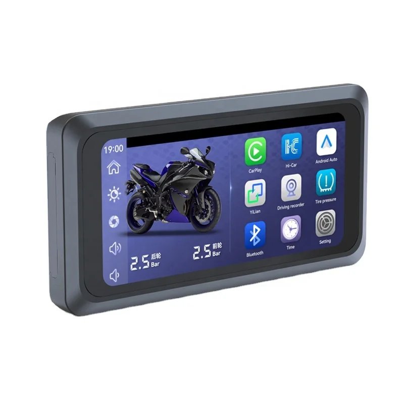 4K Motorcycle Dash Cam With GPS Tire Pressure Monitoring System Android Auto Carplay Support Waterproof Screen For OEM Supply