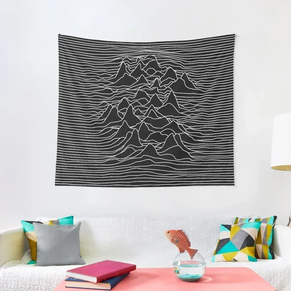 

Black and white illustration - sound wave graphic- black Tapestry Wall Decoration Items Wall Decor Hanging Tapestry