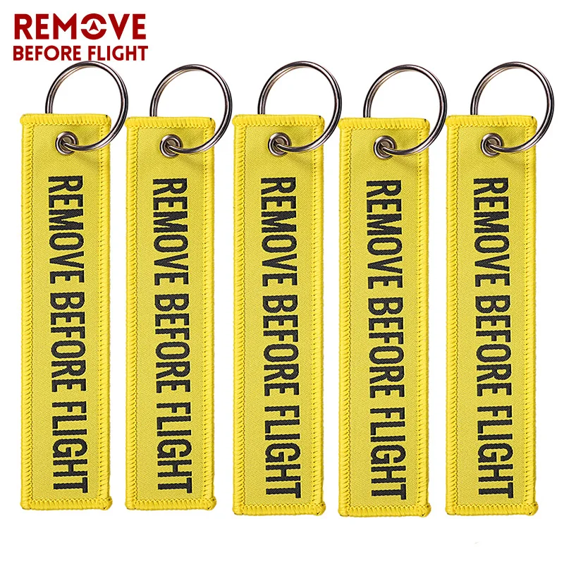 5PCS Remove Before Flight Woven Key Chain Aviation ATV Motorcycle Pilot Crew Tag For Christmas Gifts Pendant Tags  Keychain