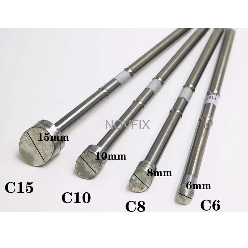 T12 납땜 인두 팁 용접 인두 T12-BK/SKU C6/C8/C10 OLED 및 STC-LED T12 납땜 스테이션 7s 용융 주석 P9/M8/9501 핸들