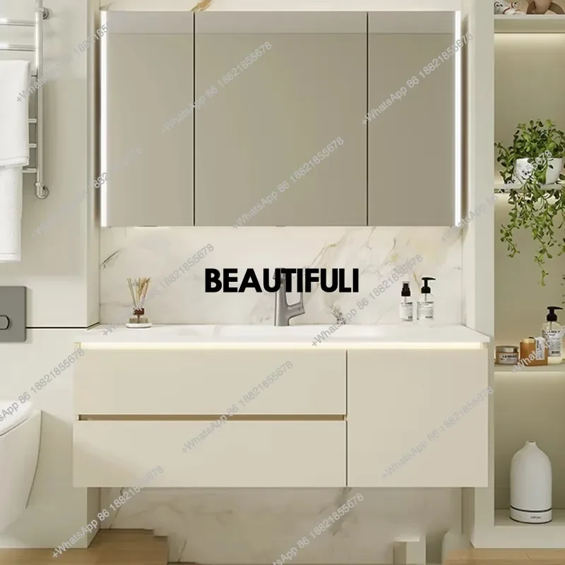 B567 Internal Organizer Bathroom Cabinet Storage White Luxury Toilet Bathroom Vanity Mirror Washroom Meuble Salle De Bain Furnit