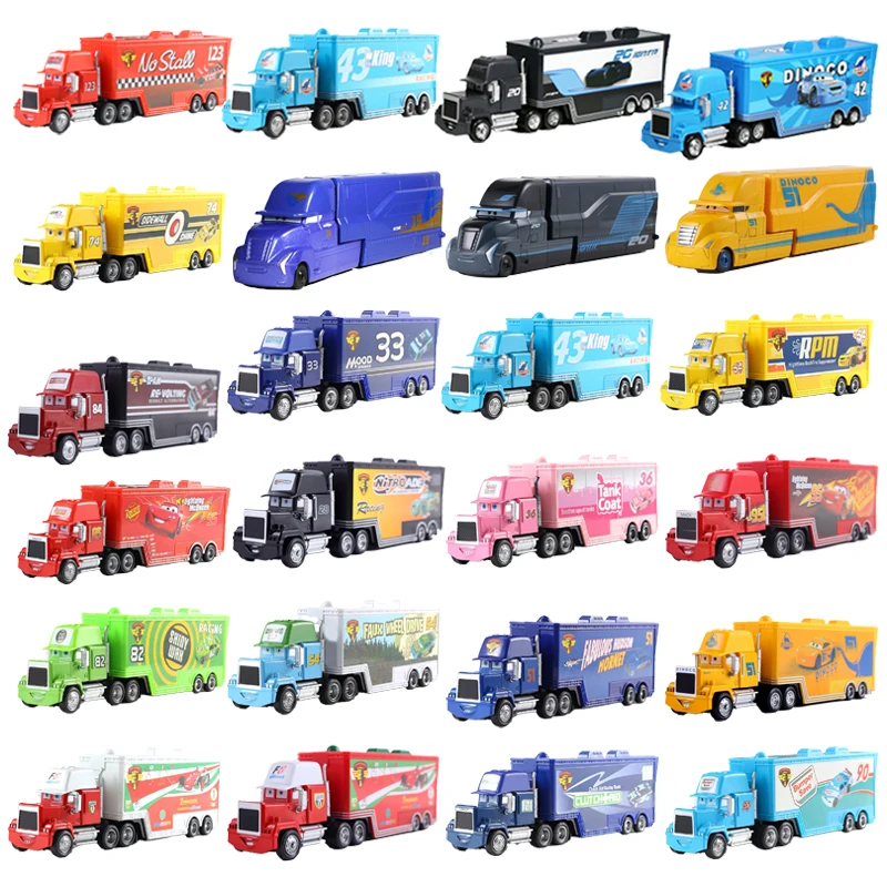 Disney Pixar Cars 2 3 Lightning McQueen Mack Uncle Jackson Storm Car Truck 1:55 Diecast Vehicle Metal Toys Gift for Kids child