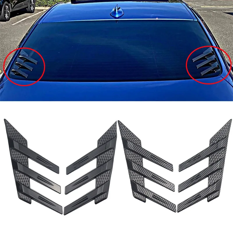 Car modification universal rear window side spoiler diffuser triangular louver decoration side wing leaf plate air outlet sticke