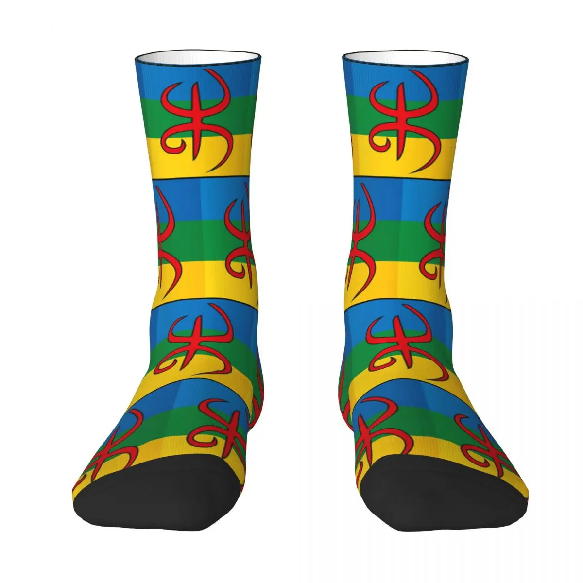 

Amazigh Flag Berber Flag (10) Socks Harajuku Super Soft Stockings All Season Long Socks Accessories for Unisex Christmas Gifts