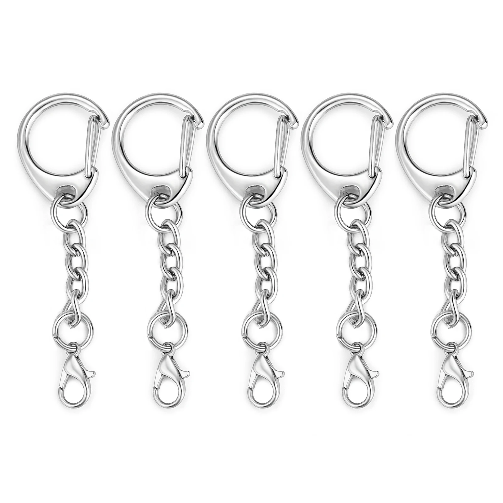 5/10pcs Lobster Clasp Key Ring C shape Chain Clasps Connector Hook for DIY Jewelry Making Findings Key Chain Pendant