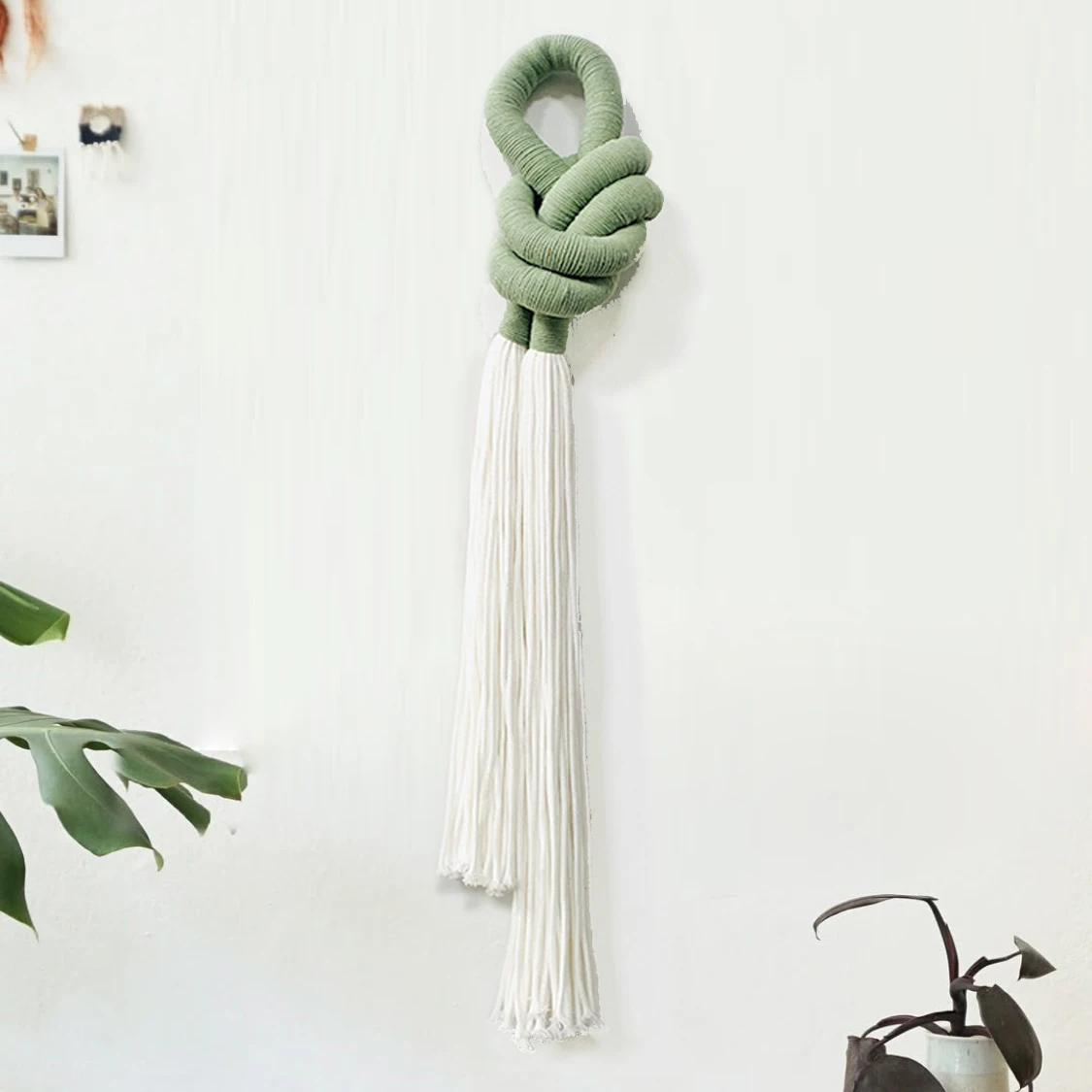 

Bohemian Knotted Macrame Tassel Wall Hanging Modern Minimalist Home Decor for Apartment Dorm Room Entryway
