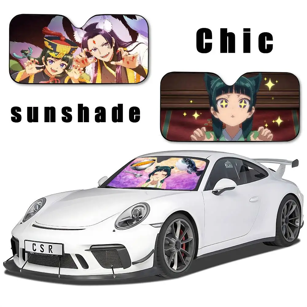 A- Apothecary Diaries M-Maomao Car Sunshade Curtains Driving Car SunShade Windscreen Cover Shade UV Rays Car Sun Visor Protector