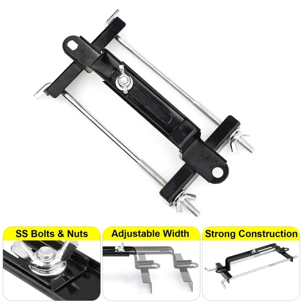 Adjustable Car Battery Hold Down Bracket 19cm 23cm Universal Battery Holder Stainless Steel Storage Tray For Automotive