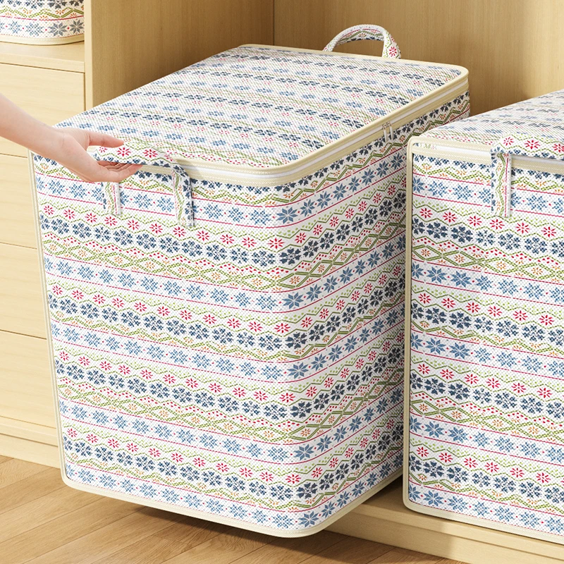 Folding Large Capacity Non-woven Storage Bag Clothing Quilt Storage Bag Tidy Bedroom Dormitory Mobile Box Replacement