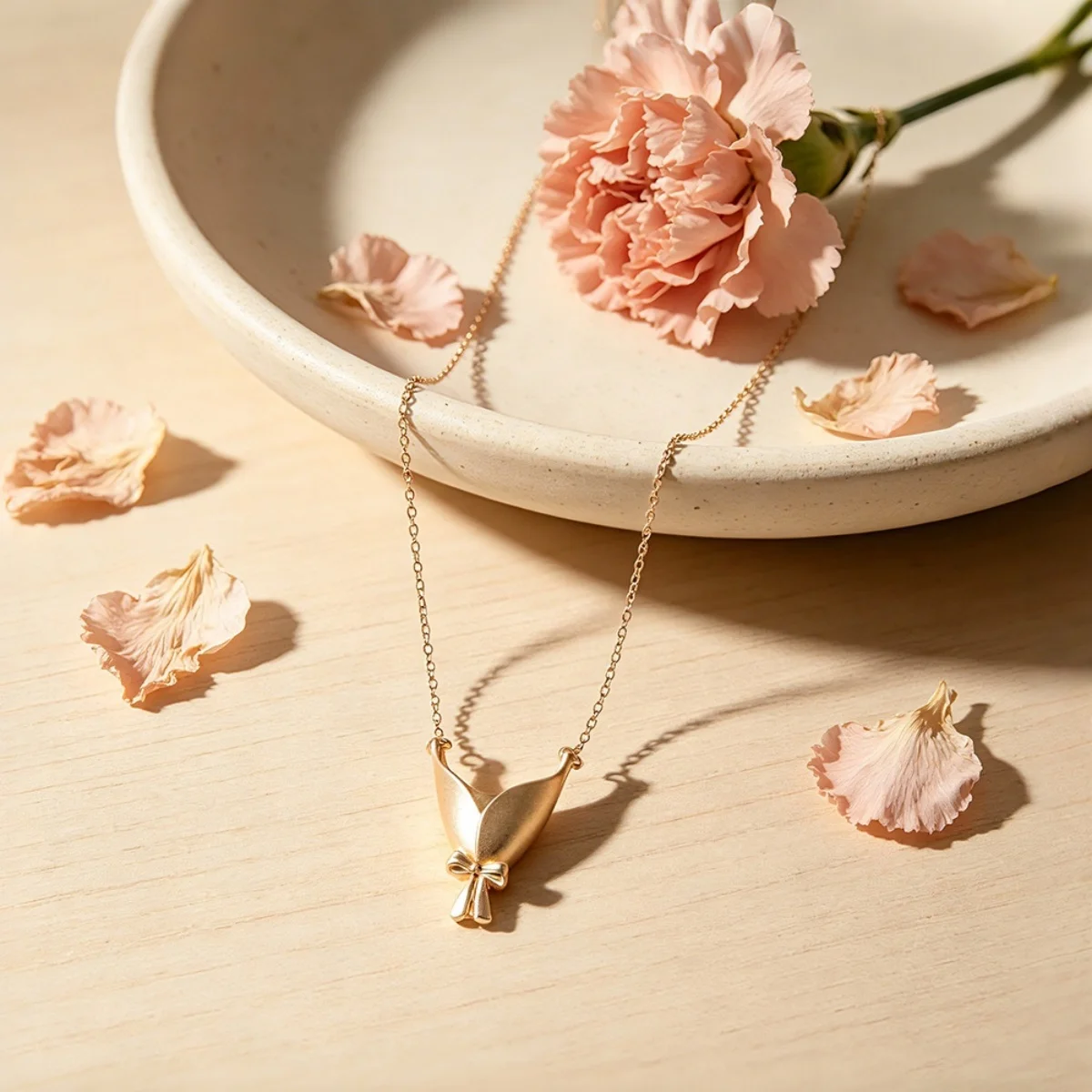 Kreatives Schleifenknoten-Blumenstrauß-Halter-Set in Form eines Anhängers, Halskette und Ohrringe für Damen und Herren, süßes, elegantes DIY-Blumenclip-Schmuckset. – Detail 21