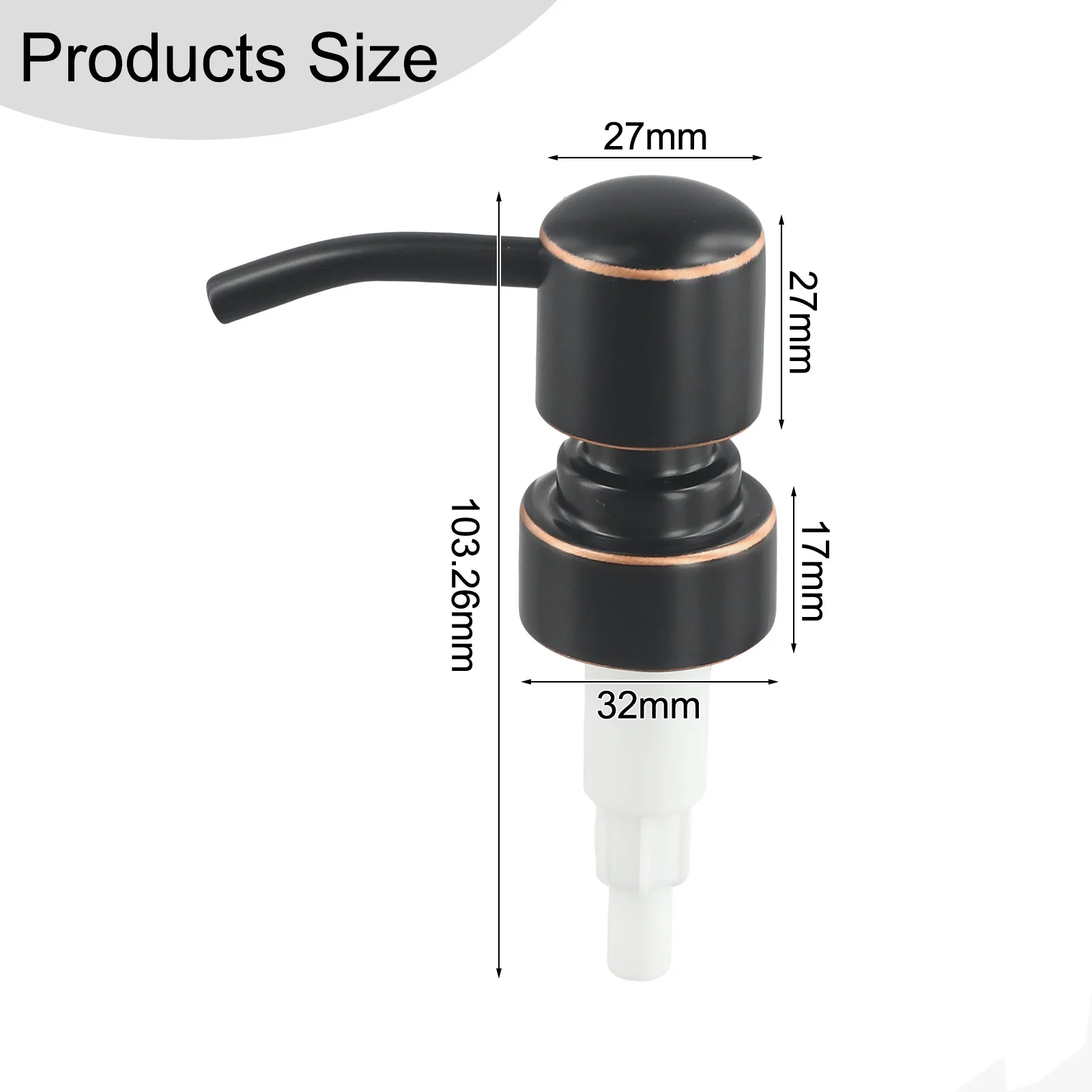 

Пресс-головка с резьбой, головка насоса, аксессуары для ванной комнаты, 1 шт., резьба 28/400, нержавеющая сталь 304, 6 цветов, с трубкой 11 см