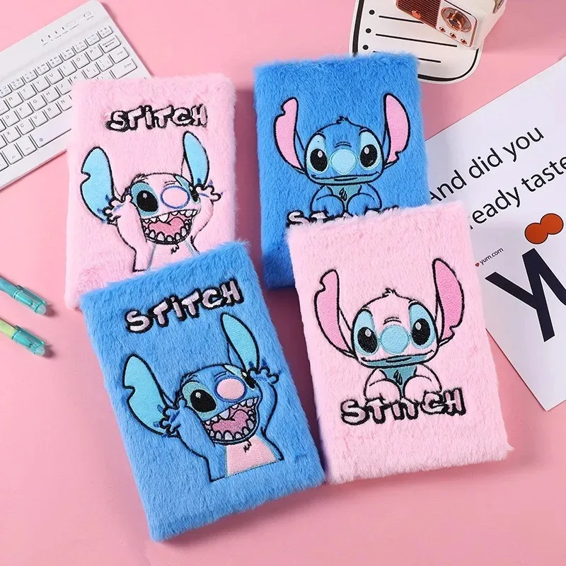 Cuaderno de Peluche de Dibujos Animados Lilo & Stitch, Cuaderno Kawaii con Patrón de Personajes de Anime para Estudiantes, Regreso a Clases, Cuaderno Hecho a Mano para Escribir