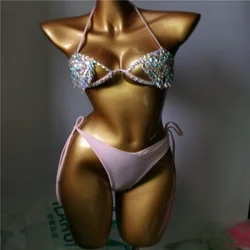 2022 venus wakacje rhinestone bikini set sexy kobiety stroje kąpielowe push up diament bling kamienie strój kąpielowy bikini