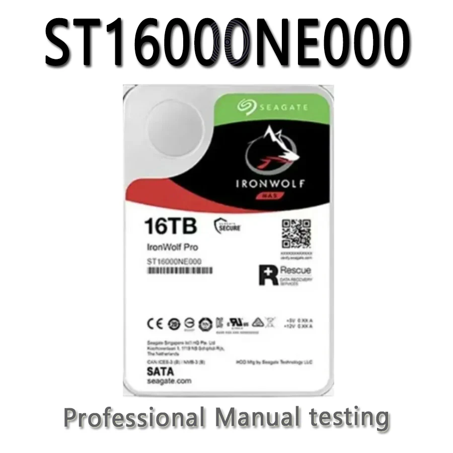 For Seagate ST16000NE000 Ironwolf Pro 16TB Internal 7200RPM 3.5 HDD  Tested Well Bofore