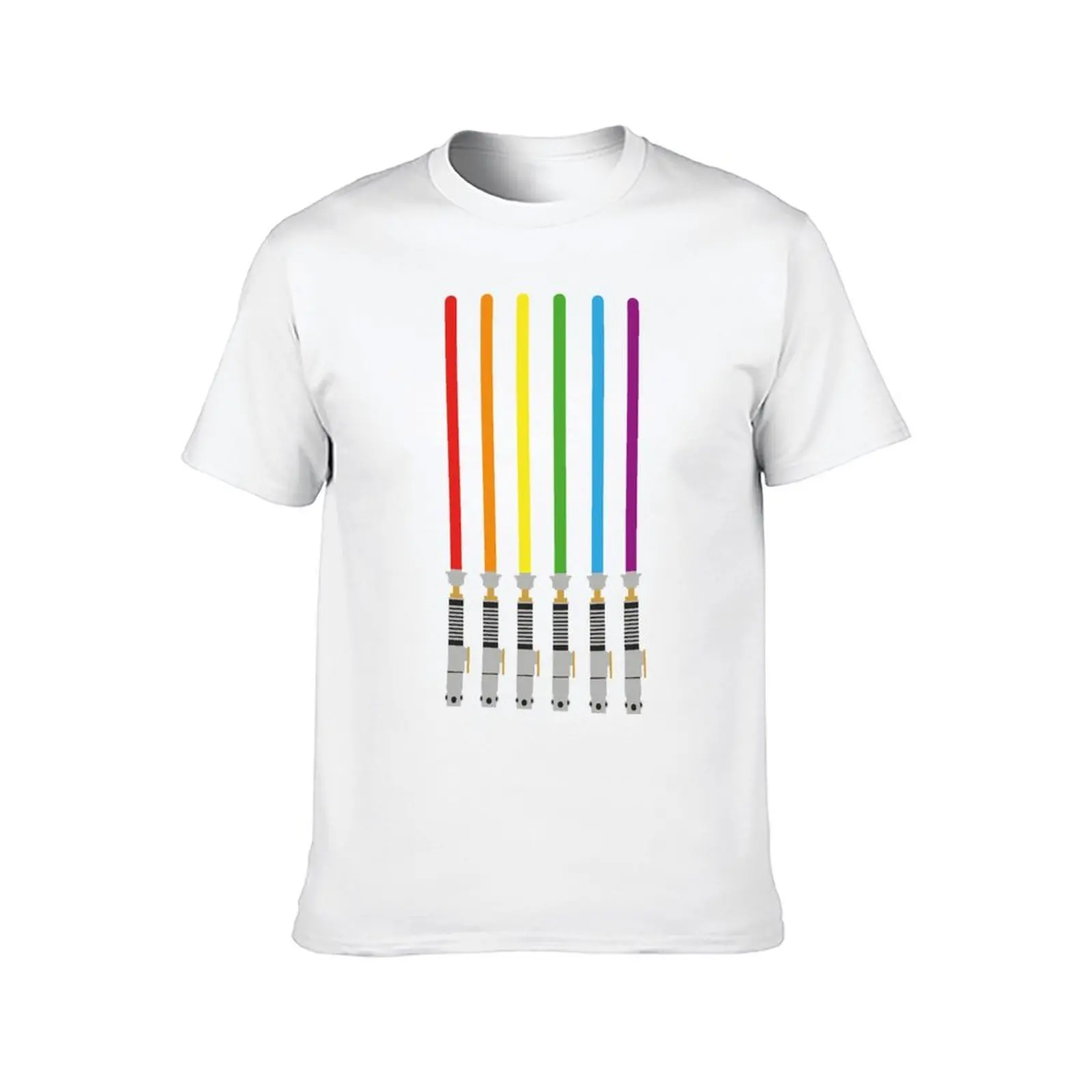 Lightsaber Proud LGBT Rainbow T-Shirt t shirts for man pack cotton t shirts for man cotton funny T-Shirt view 2
