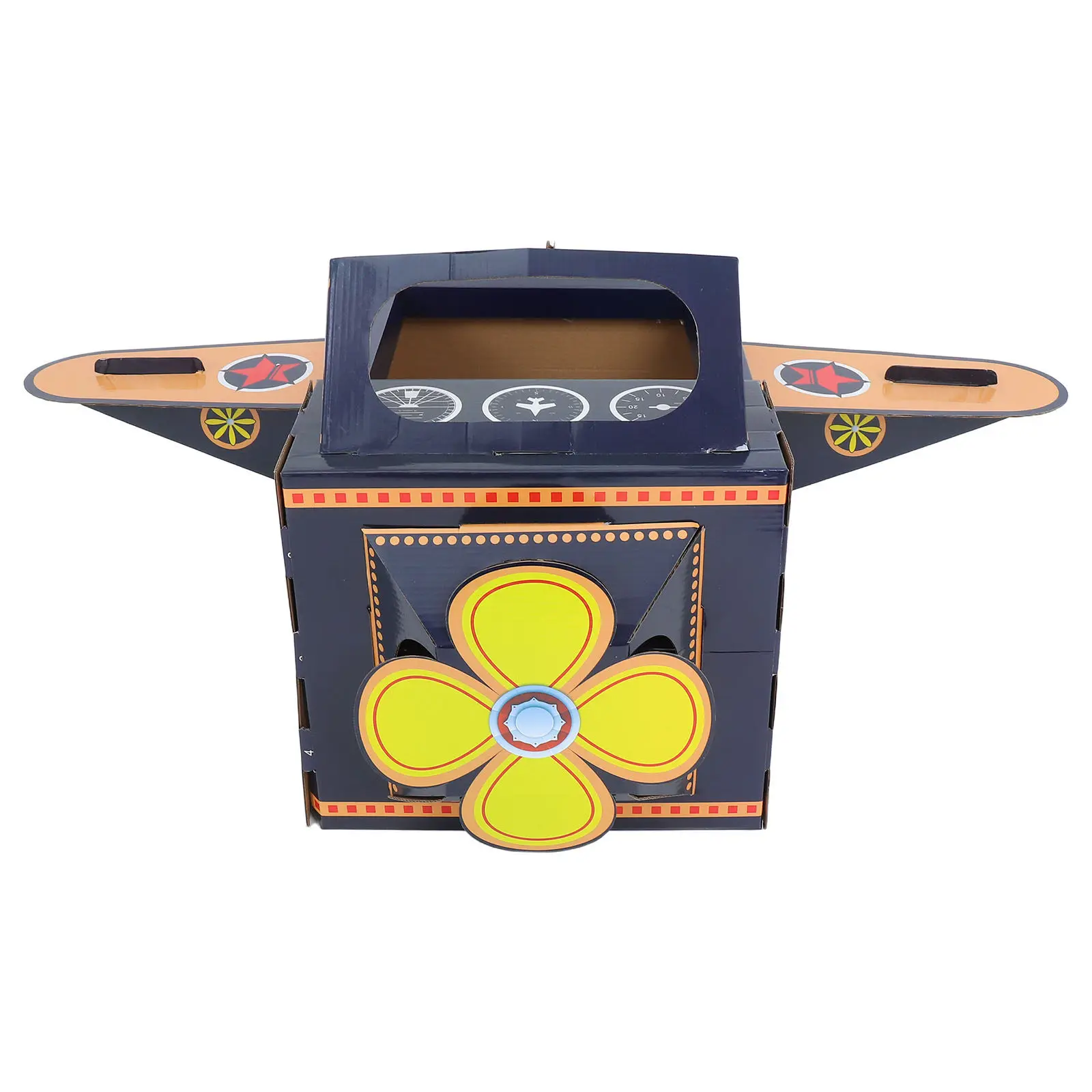 

Children Cardboard Airplane Wearable Pilot Costume For Kids Rotatable Fan Interactive Pretend Play Diy Craft Activity
