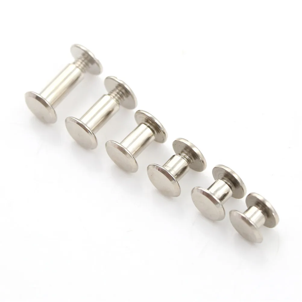 20pcs 12mm/10mm/8mm/6mm/5mm/4mm Chicago Screws Photo Album Screws Snap Rivet Books Butt Screw Assembling Bolts