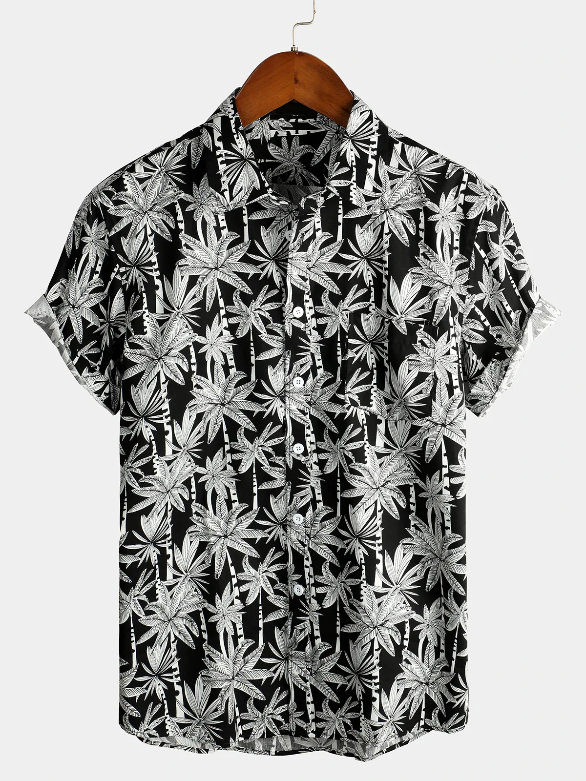 

Men's Casual Hawaiian Short Sleeve Shirt Printed Pocket Short Sleeve Shirt Summer Vacation Beach Shirt