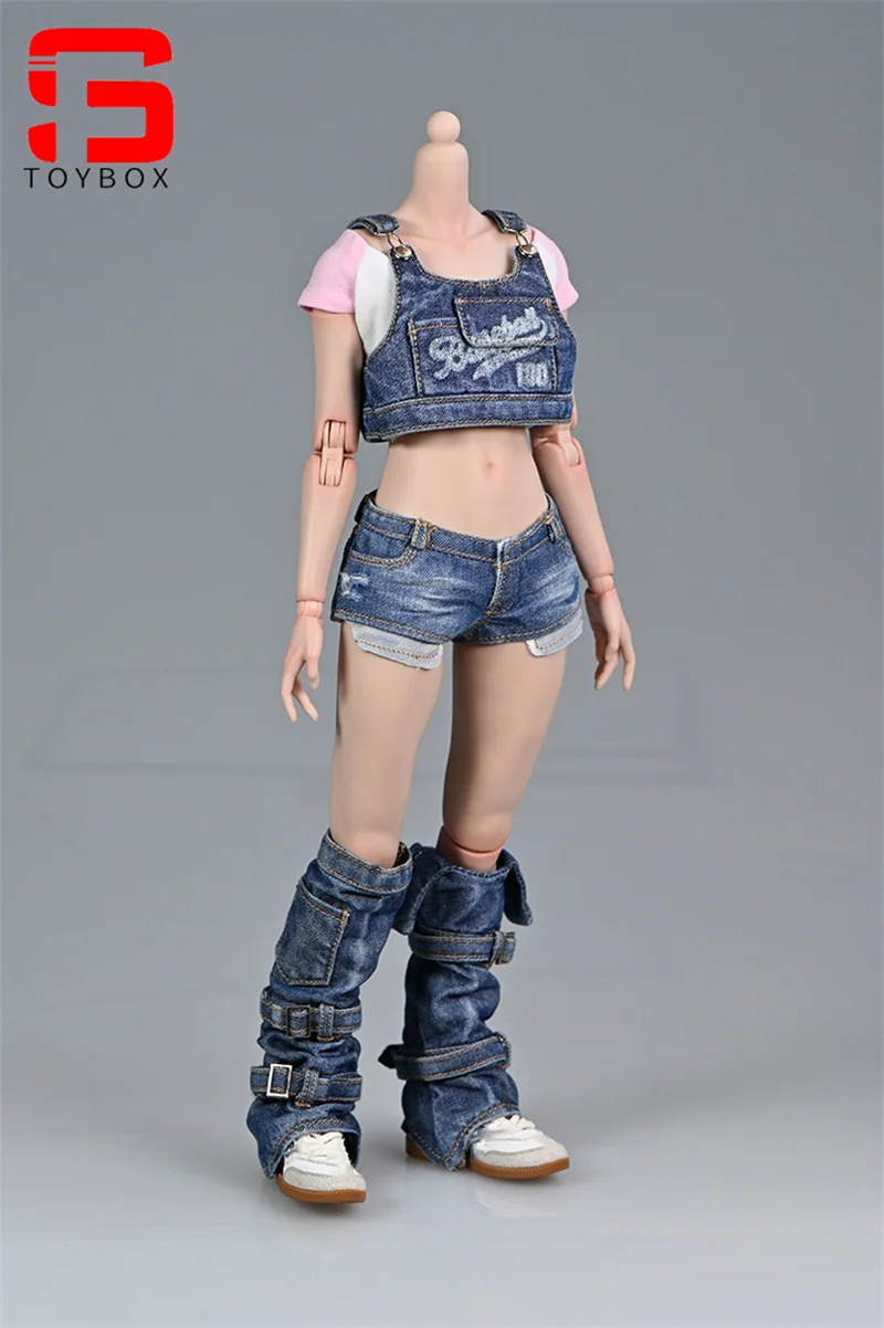 متوفر 1/6 موضة أنثى غسلها سترة جينز غطاء الساق الملابس والاكسسوارات نموذج صالح 12 ''الجندي عمل الشكل دمى الجسم #3