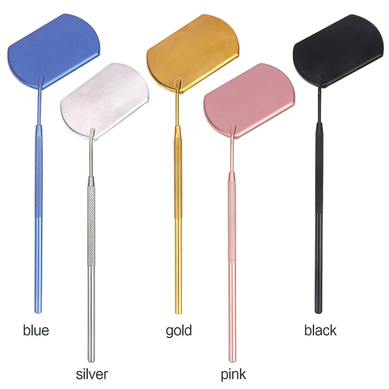 رمش مرآة تطعيم لاش مكبرة الجمال مقبض طويل لفحص الرموش الصناعية تمديد أدوات ماكياج مرآة المورد #2