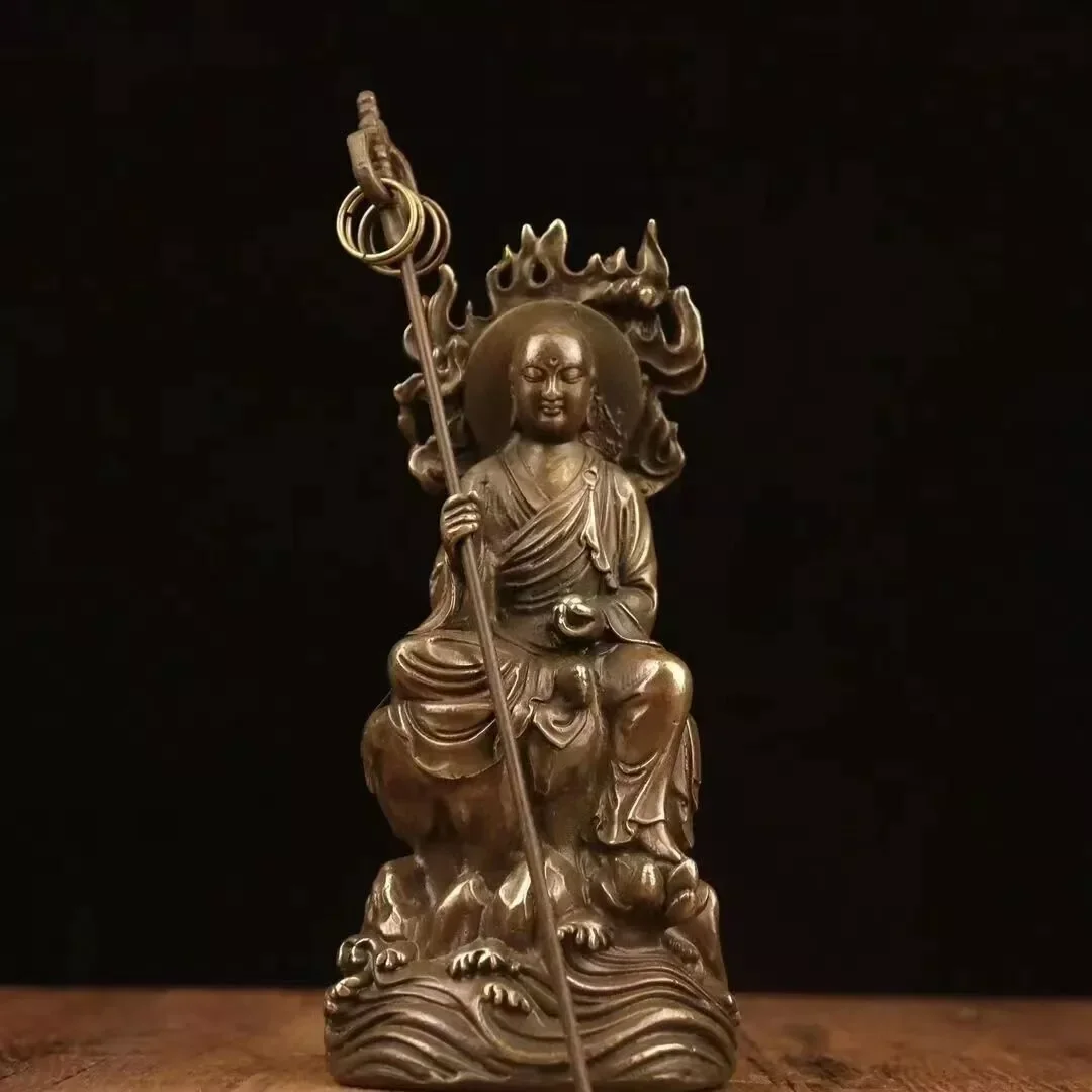 vintage chinese copper bronze ksitigarbha bodhisattva