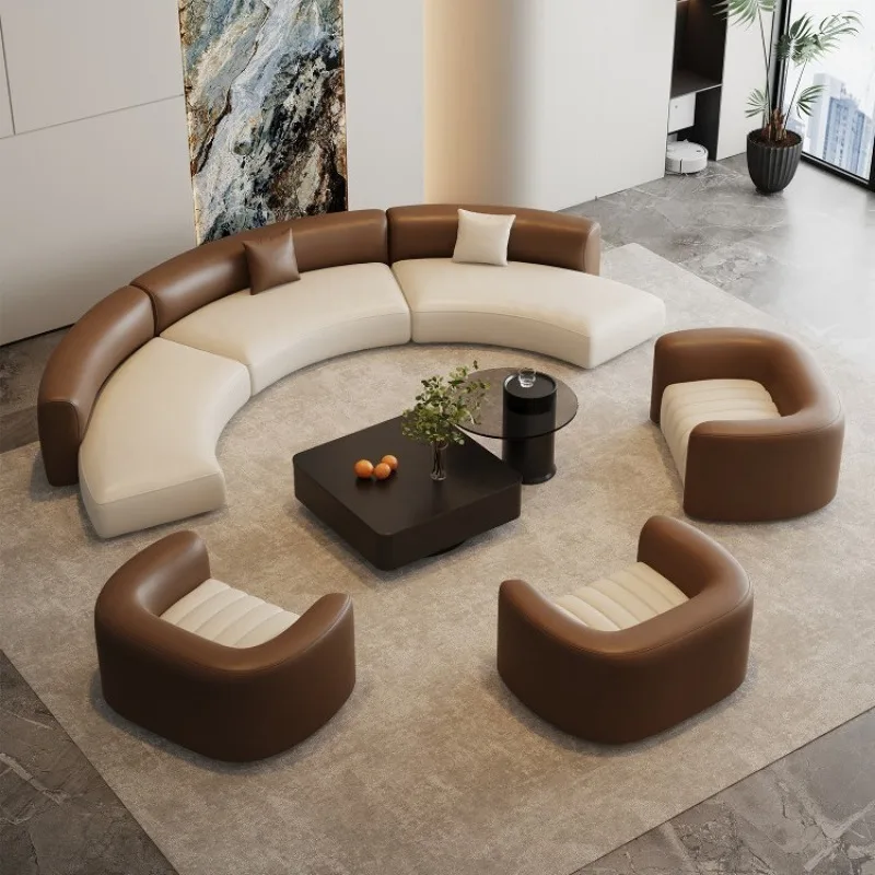 Italian light luxury hotel lobby reception negotiation sofa complete set office high-end simple sofa furniture