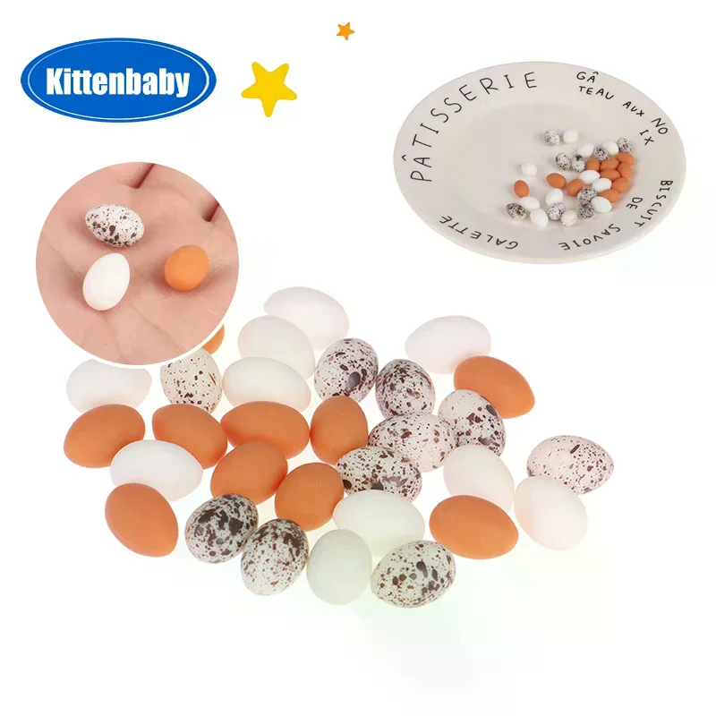 Dollhouse Miniature Simulation Eggs Food Model Pretend Play Kitchen Toys 10pc