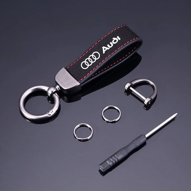 

Suede Leather Car Keychain Key Ring Holder for Audi RS A1 A3 A4 B7 B8 A5 A6 A7 A8 Q3 Q5 Q7 Q8 TT Auto Styling Accessories