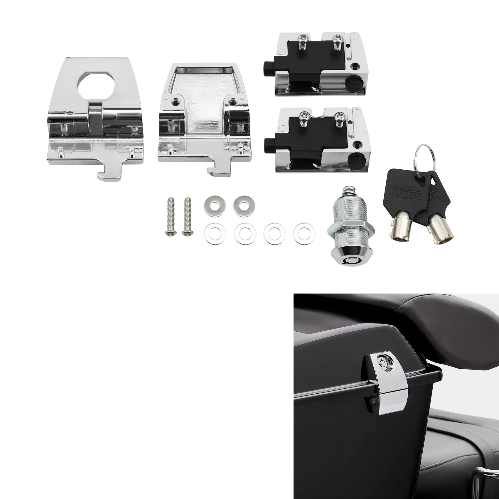 

Motorcycle Chrome Latches For Harley Touring Road King Electra Glide Street Glide CVO Ultra Classic FLHTC 2006-2013 12